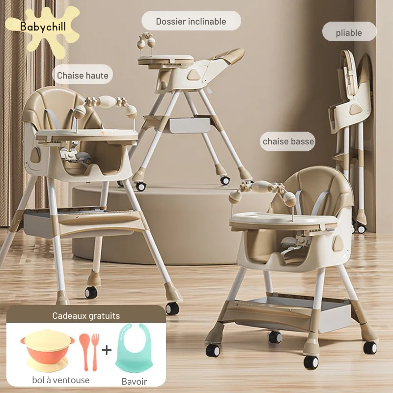 Chaise Haute Bébé Réglable et Inclinable