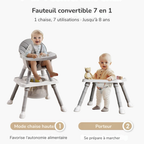Chaise Haute Bébé 7-en-1 Multifonction