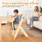 Chaise Haute Bébé en Bois Réglable