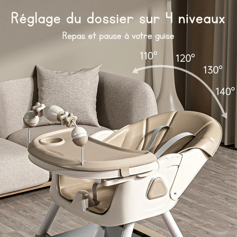 Chaise Haute Bébé Réglable et Inclinable