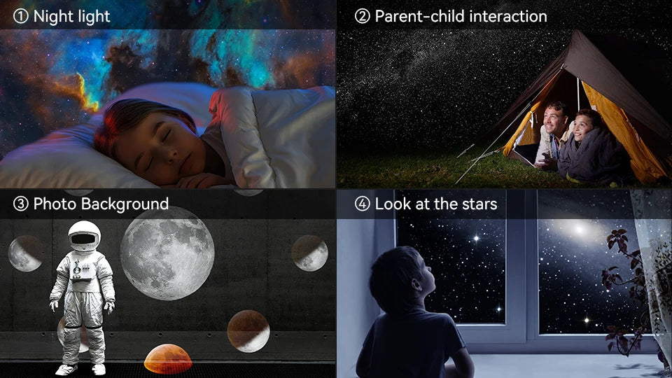 Veilleuse Galaxie Rotative 360° | Veilleuse pour enfants