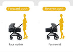 Poussette bébé 3 en 1 multifonctionnelle, peut s'asseoir inclinable, légère et pliable, poussette haute paysage, landau bébé.