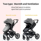 Poussette bébé 3 en 1 multifonctionnelle, peut s'asseoir inclinable, légère et pliable, poussette haute paysage, landau bébé.