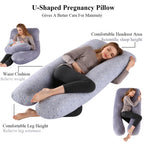 PANGDUBE Oreiller de grossesse 130*70cm Oreiller de taille pour femmes enceintes Oreiller d'allaitement Coussin d'allaitement pour femmes