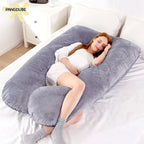 PANGDUBE Oreiller de grossesse 130*70cm Oreiller de taille pour femmes enceintes Oreiller d'allaitement Coussin d'allaitement pour femmes