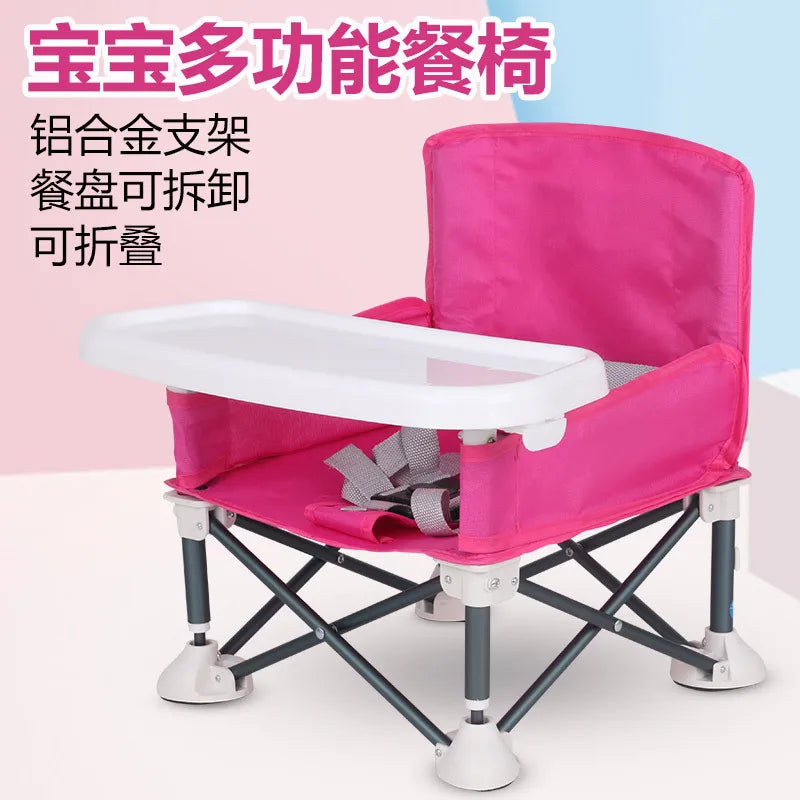 Portable Foldable High Chair for Babies Lightweight Travel Feeding Chair with Tray for Toddlers Kids Mealtime