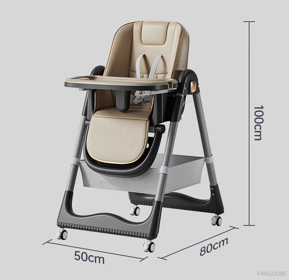 PANGDUBE Baby High Chair for Feeding Reclining, Folding and Lifting Baby Eating Chair with Wheels High Chair for Babies Seats
