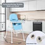 Baby chair high chair 4-in-1, height adjustable children high chair station wagon high chair with removable tray, non-slip chair leg caps