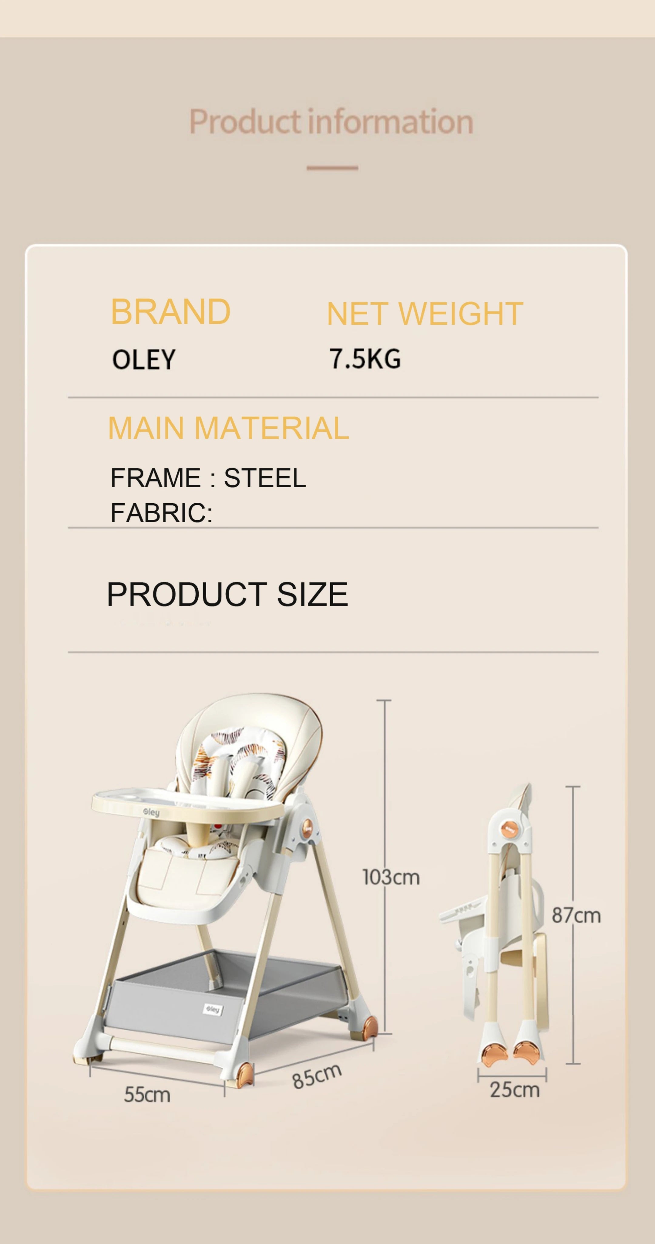 Baby High Chair Baby Seat Baby Food Chair Dining Chair Baby Feeding Chair High Chair for Baby bebe Chair Mother Kids Baby Items