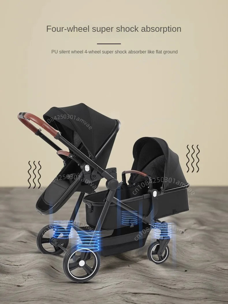 Poussette Double Légère 2-en-1 Pliable