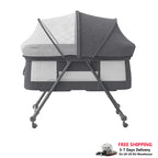 Lit de voyage pliable pour bébé avec matelas et roues silencieuses, berceau berçant convertible, XYT-001