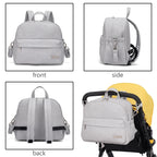 Soboba Stylish Diaper Backpack for Women Solid Fashion Waterproof Large Capacity Multi-funcional Nappy Changing Bag with 2 Strap