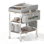 6-in-1 Portable Baby Care Station - Foldable Changing Table with Removable Bath Tub, Massage Mat & Storage Organizer