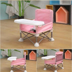 Outdoor Foldable Portable Compact Baby Chair With Safe Belt Good Aluminium Alloy Chair For Travel Camping Picnics High Quality