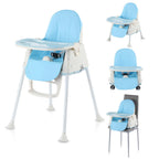Baby chair high chair 4-in-1, height adjustable children high chair station wagon high chair with removable tray, non-slip chair leg caps