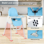 Baby chair high chair 4-in-1, height adjustable children high chair station wagon high chair with removable tray, non-slip chair leg caps