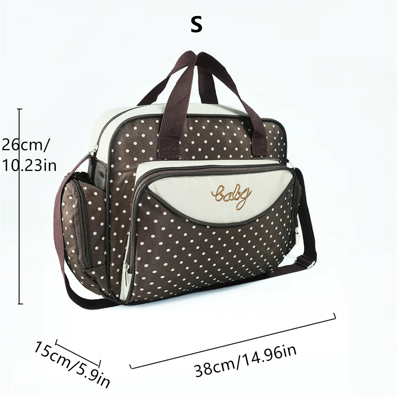 Fashion dot one shoulder mommy bag; Large capacity diagonal cross mother baby bag; Small and lightweight portable diaper bag
