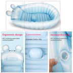 Folding Inflatable Baby Bathtub Soft Safe Anti-slip Bottom Inflatable Child's Shower Basin Portable Home Travel Folding Bathtub