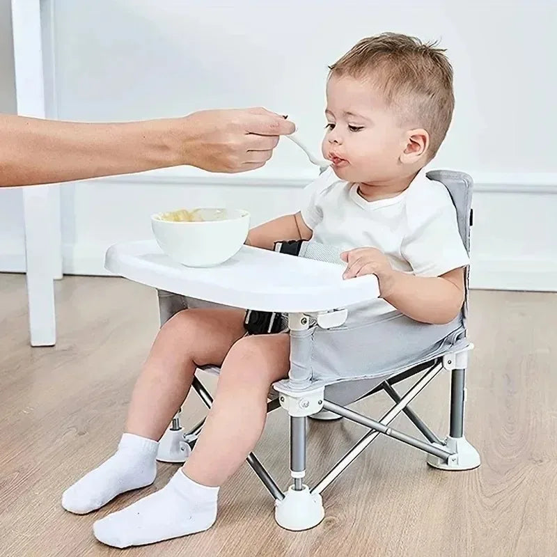 Outdoor Foldable Portable Compact Baby Chair With Safe Belt Good Aluminium Alloy Chair For Travel Camping Picnics High Quality