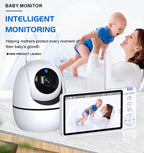 Moniteur vidéo bébé de 5,0 pouces avec caméra panoramique et inclinable, audio bidirectionnel sans fil, vision nocturne, sécurité, baby-sitter, VOX, réveil, charge USB.