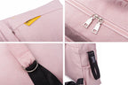 Soboba Solid Diaper Bag Fashion Waterproof Multi-functional Diaper Backpack Nursing Changing Bag for Baby Large Stylish Bag