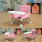 Outdoor Foldable Portable Compact Baby Chair With Safe Belt Good Aluminium Alloy Chair For Travel Camping Picnics High Quality