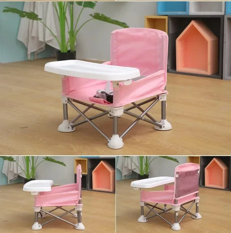 Outdoor Foldable Portable Compact Baby Chair With Safe Belt Good Aluminium Alloy Chair For Travel Camping Picnics High Quality