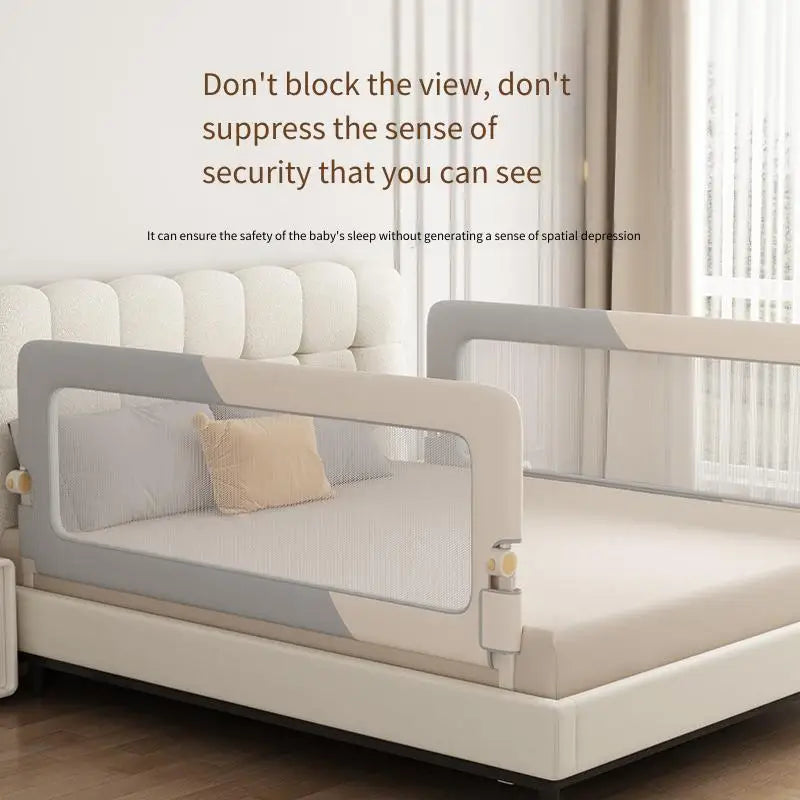 Baby Bed Rail Guard Single Side Crib Bumper Fence Anti Fall Safety Barrier for Toddler Kids Portable Foldable Travel Bedside