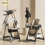 PANGDUBE Baby High Chair Adjustable Height Foldable Dining Chair W/Wheels & Tray Foldable Reclining Kid Feeding Seat For Dinner