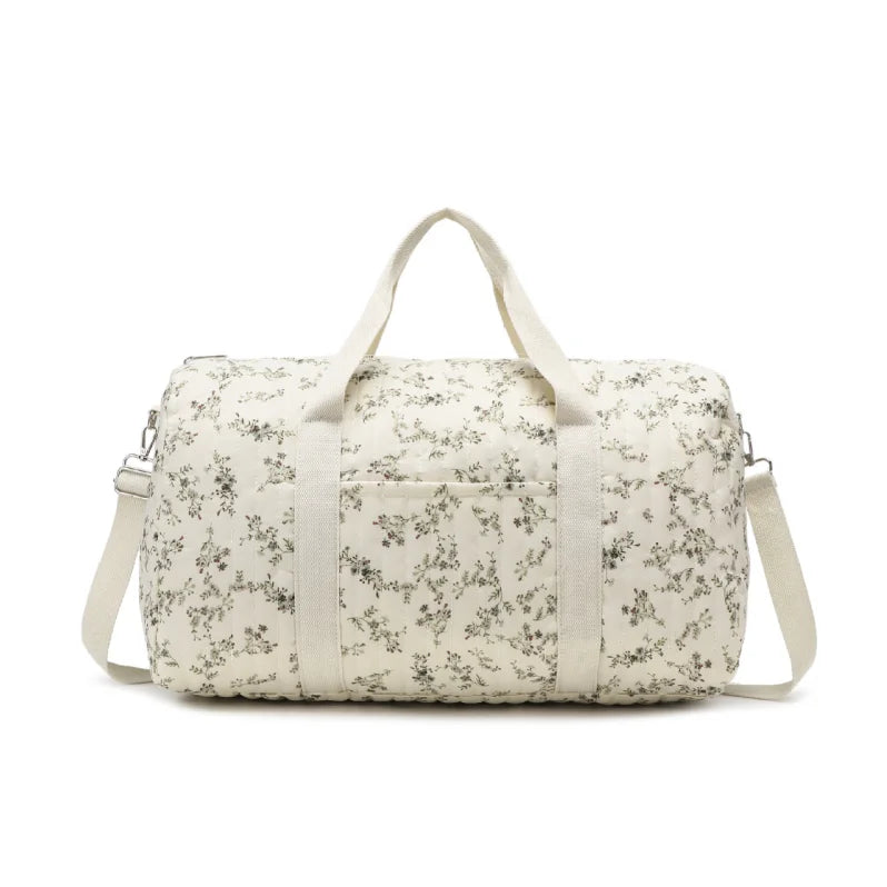 Mommy Bag Storage Bag Multi-functional Shoulder Bag Fashion Cotton Quilted Floral Portable Handbag Lightweight Crossbody Bag