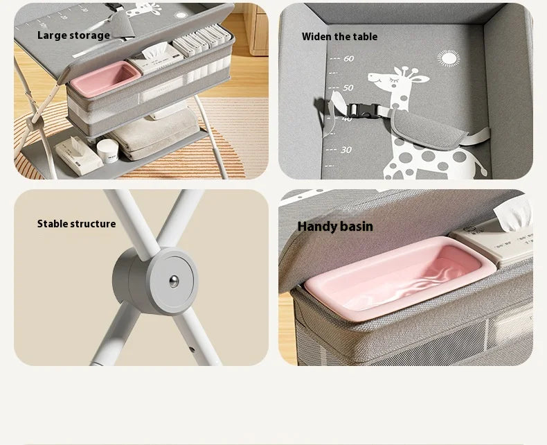 Multifunctional Baby Diaper-Changing Table Adjustable Baby Baby Caring Table Newborn Removable Folding Diaper Changing Table