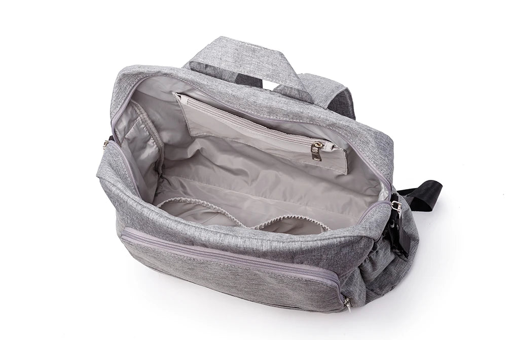 Soboba Solid Diaper Bag Fashion Waterproof Multi-functional Diaper Backpack Nursing Changing Bag for Baby Large Stylish Bag