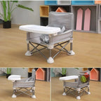 Outdoor Foldable Portable Compact Baby Chair With Safe Belt Good Aluminium Alloy Chair For Travel Camping Picnics High Quality