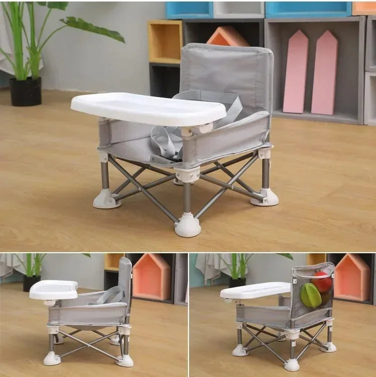 Outdoor Foldable Portable Compact Baby Chair With Safe Belt Good Aluminium Alloy Chair For Travel Camping Picnics High Quality