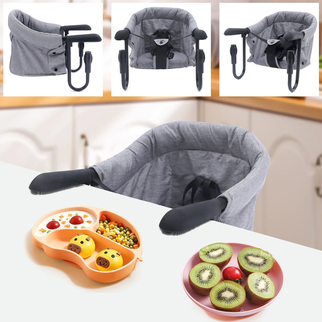 Clip On High Chair Fold-flat Storage Portable Feeding Seat High Load Design Attach To Fast Table Chair For 0-24 Months At Home