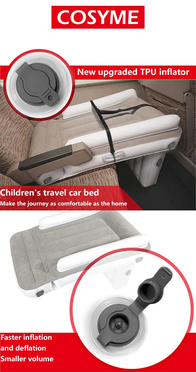 Car Inflatable Mattress Air Bed Long Distance Teavel Seat Hammock Baby Child Car Truck Train Plane Comfort Sleep Air Bed