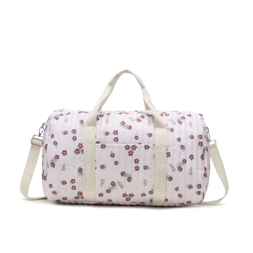 Mommy Bag Storage Bag Multi-functional Shoulder Bag Fashion Cotton Quilted Floral Portable Handbag Lightweight Crossbody Bag