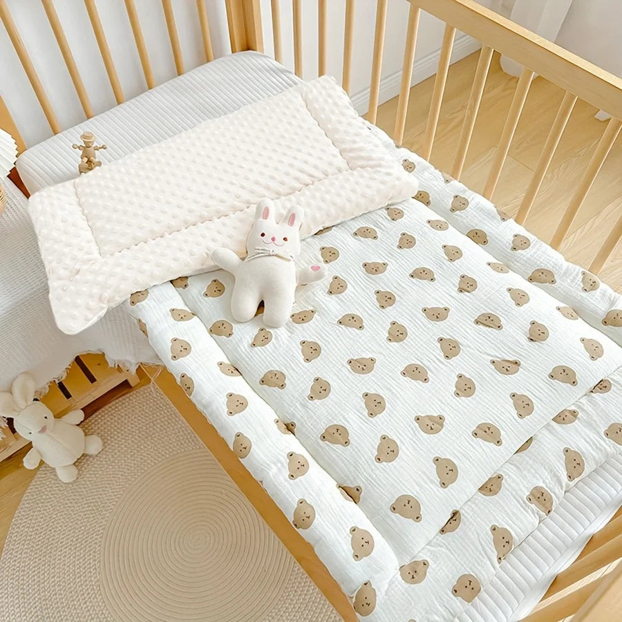 110x63cm Baby Mattress Soft Polyester Double Sided Comfort Perfect for Newborns Youngsters Ideal for Crib Nursery All Season