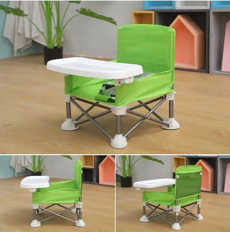 Outdoor Foldable Portable Compact Baby Chair With Safe Belt Good Aluminium Alloy Chair For Travel Camping Picnics High Quality