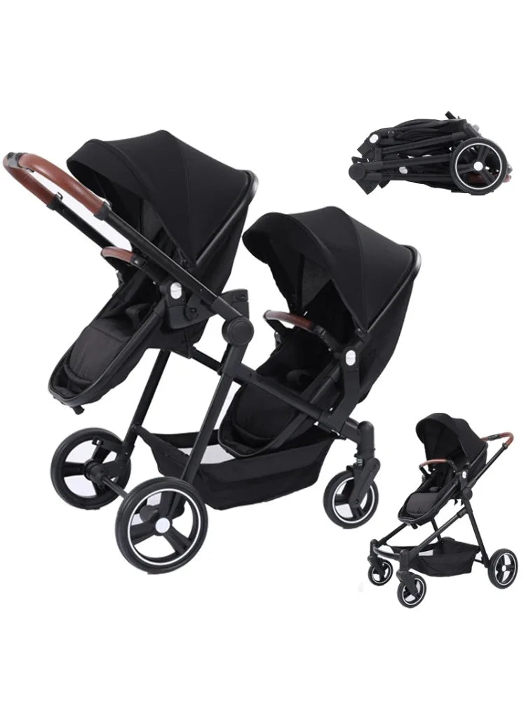 Poussette Double Légère 2-en-1 Pliable
