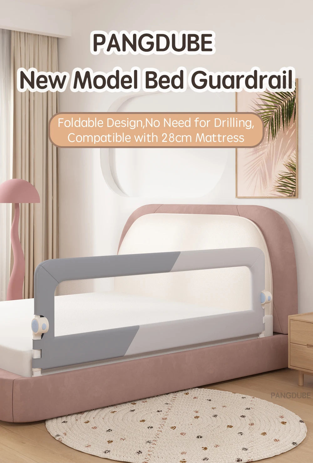PANGDUBE 1pc Baby Playpen Bed Rail Guard for Kid Bed Guardrail Screw-free Installation Barrier for Bed Protection for Baby Fence