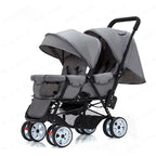Poussette Double Jumeaux 2-en-1 Pliable
