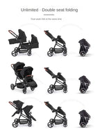 Poussette Double Légère 2-en-1 Pliable
