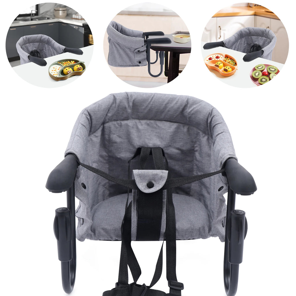 Clip On High Chair Fold-flat Storage Portable Feeding Seat High Load Design Attach To Fast Table Chair For 0-24 Months At Home