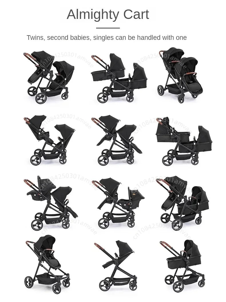 Poussette Double Légère 2-en-1 Pliable