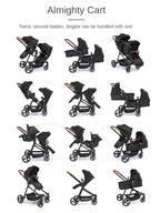 Poussette Double Légère 2-en-1 Pliable