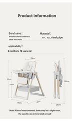 Baby High Chair Baby Seat Baby Food Chair Dining Chair Baby Feeding Chair High Chair for Baby bebe Chair Mother Kids Baby Items