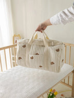 Little Bear Embroidered Handheld Shoulder Bag Cute Cartoon Large Capacity Mother Baby Parent Child Single Shoulder Bag Mommy Bag