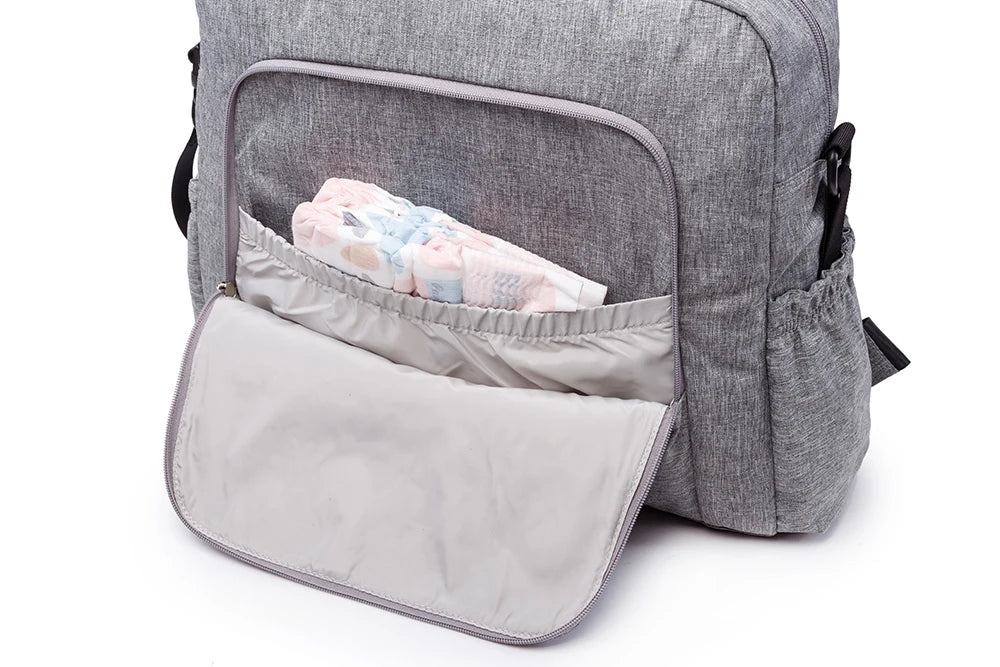 Soboba Solid Diaper Bag Fashion Waterproof Multi-functional Diaper Backpack Nursing Changing Bag for Baby Large Stylish Bag