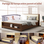 Lit bébé 3-en-1, berceau bébé avec moustiquaire, lit de voyage avec matelas, réglable, avec panier de rangement, nid mobile bébé